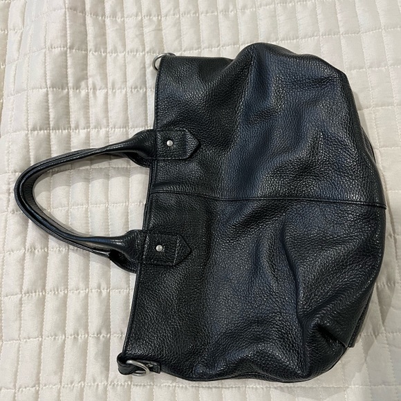 American Eagle Black Leather Shoulder Bag with Strap - Picture 2 of 6